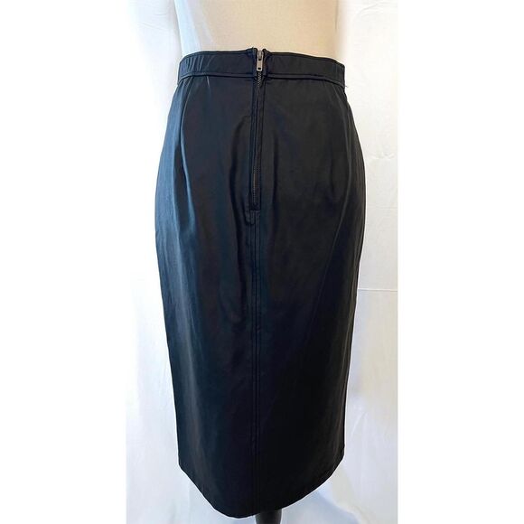 Abercrombie & Fitch Faux Wrap Skirt | Black Vegan Leather - Picture 5 of 8